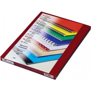 Přední desky pro vazbu fólie PRESTIGE A4/100 ks, červená, 200 µm (dříve IBICLEAR)
