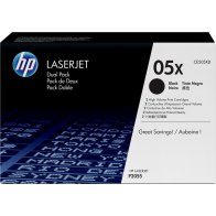 HP 05X black dualpack CE505XD - originální