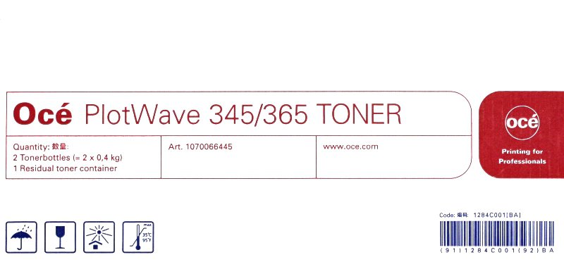 Oce Toner pack pro PlotWave PW 345/365 (balení 2x 400g + odpadní nádoba), 1284C001BA - originální