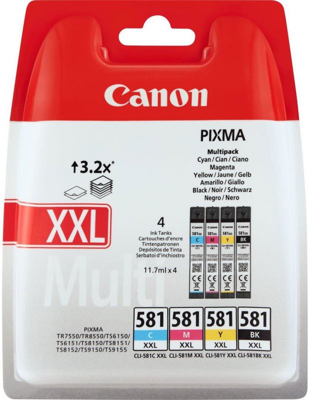 Canon CLI-581XXL CMYK multipack 1998C005 - originální