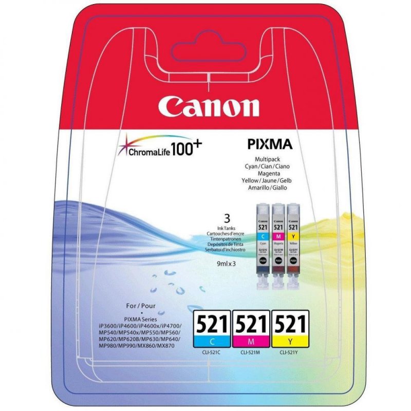 Canon CLI-521CMY multipack 2934B010 - originální