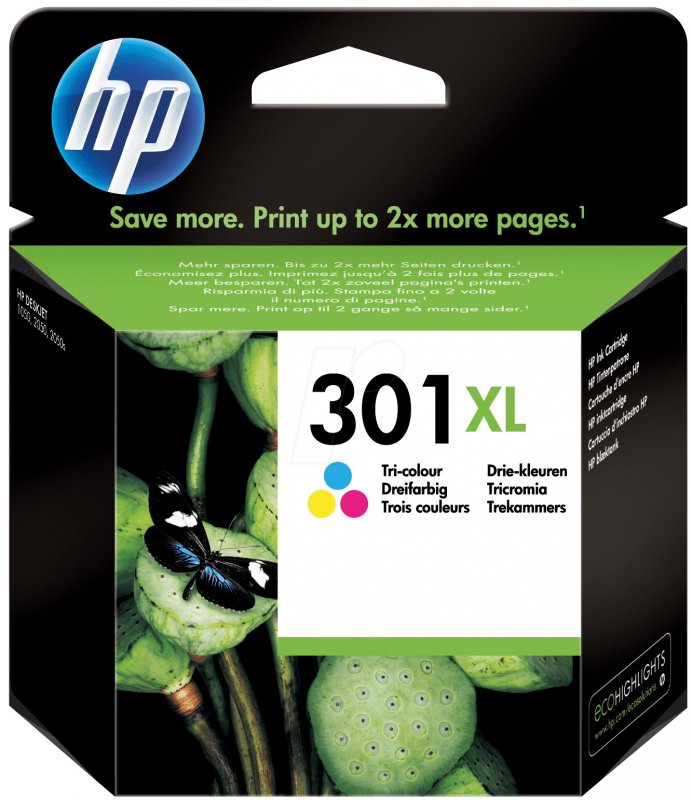 HP 301XL color CH564E - originální